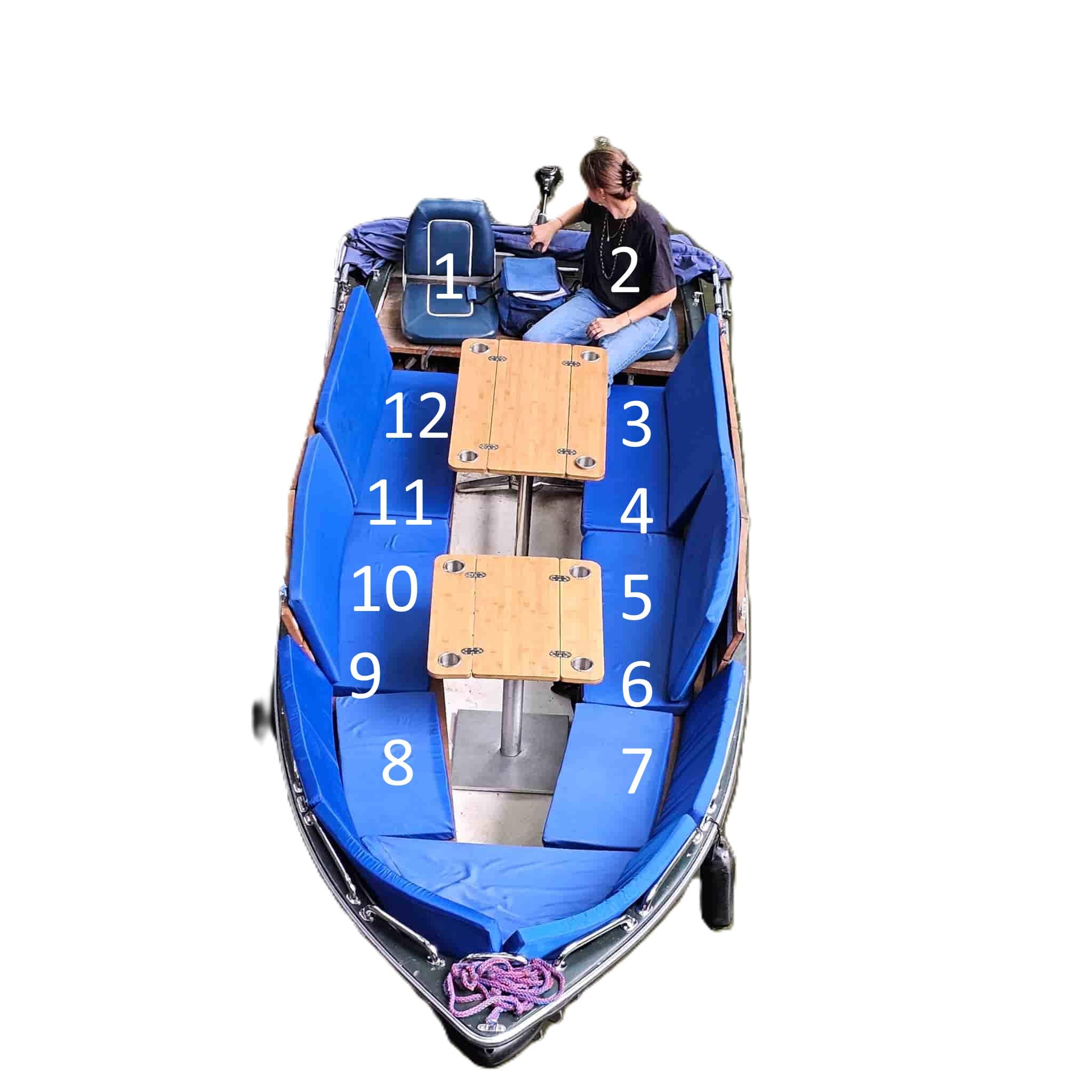 Boat interior with seating